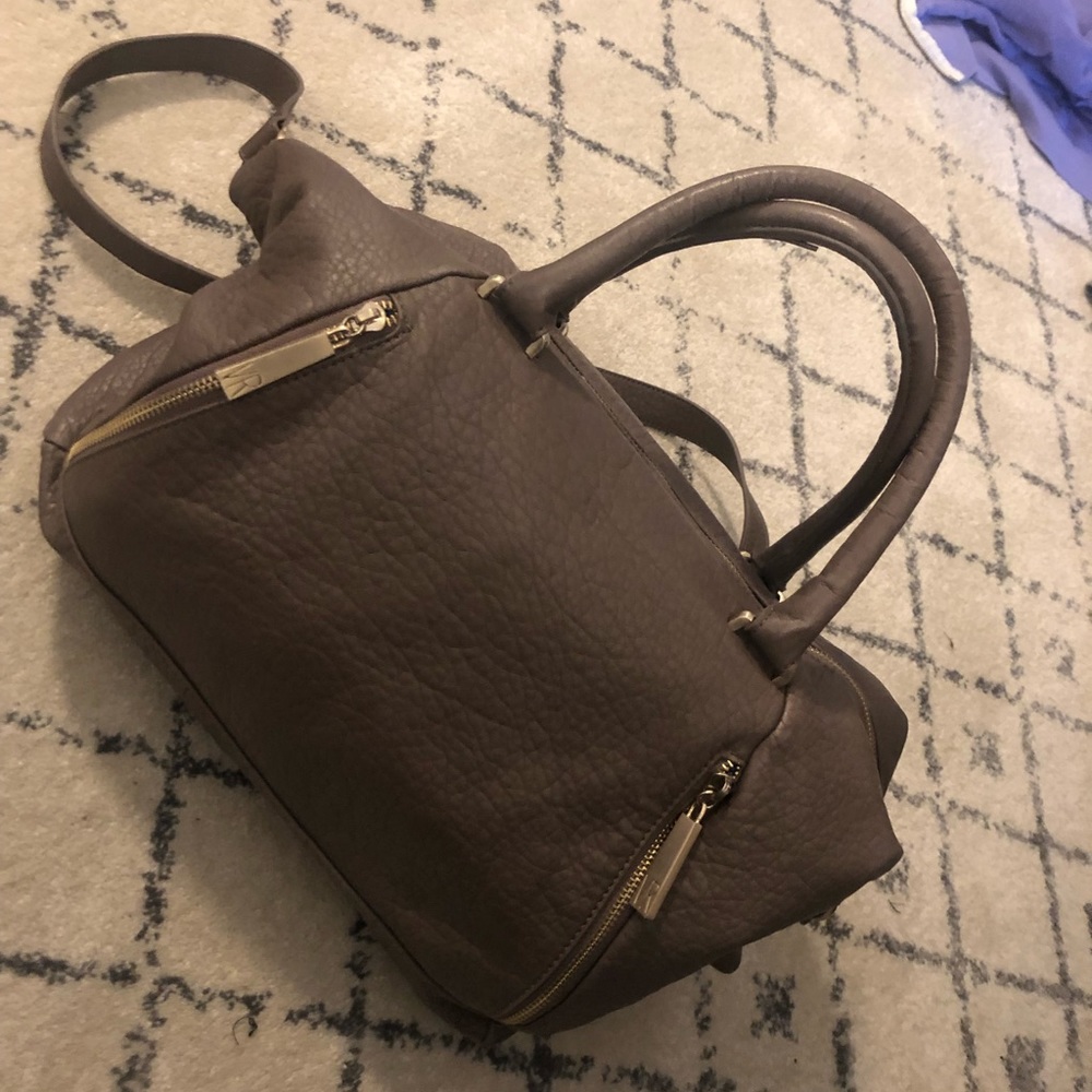 Gray Sandalwood & Gold Zipper Decor Hobo Bag - Picture 7 of 8
